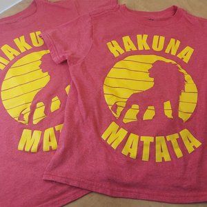 Set of (2) Disney Lion King Hakuna Matata Shirts, Size 5